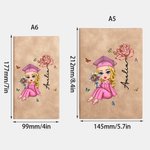 Personalized Cartoon Graduate Birth Flower A5 A6 Lined Notebook with Name Portable Graduation Travel Essentials Gift for Women