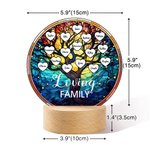 Personalized Stained Glass Style Tree of Life LED Night Light with 2-16 Heart Names and Wooden Base Home Decor Birthday Mother's Day Gift for Family