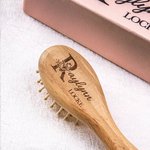 Set personalizado de cepillo y peine de madera para bebé con pinza para chupete y manta Regalo de Baby Shower para recién nacido