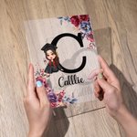 Personalized Floral Cartoon Graduate Initial Acrylic Plaque with Name Home Decor Birthday Graduation Gift for Graduates