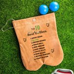 Henkilökohtainen hauska Top 10 Golfers Golf Ball Bag Sack nimi ja Clip Sports tarvikkeet Syntymäpäivälahja Golf Lover aviomies isä