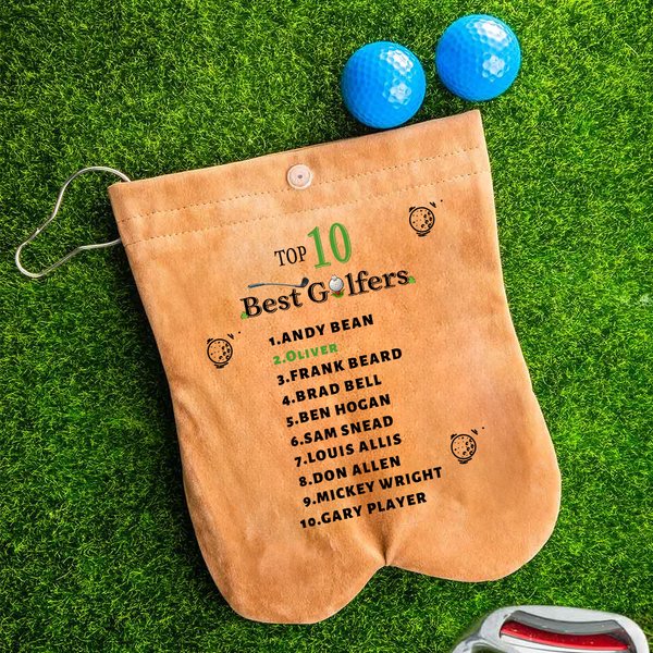 Personalizzato divertente Top 10 Golfers Golf Ball Bag Sack con nome e clip Accessori sportivi Regalo di compleanno per l'amante del golf Marito Papà