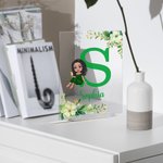 Personalized Floral Cartoon Graduate Initial Acrylic Plaque with Name Home Decor Birthday Graduation Gift for Graduates