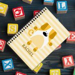 Personalisierte niedlichen Cartoon Hund Katze Tier A5 Spirale Streifen Notebook mit 120 linierten Seiten und Namen Geburtstag zurück zu Schule Geschenk für Kinder
