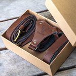 Bretelle personalizzate da uomo con design a Y sul retro in pelle bovina a due strati con nome inciso regalo per festa del papà accessorio per sposi