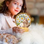 Fiore di nascita personalizzato in vetro colorato con foto e nome a LED Luce notturna con base in legno Decorazione per la casa Regalo di compleanno commemorativo per il proprietario del cane e dell'a