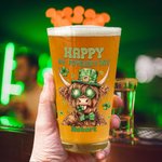Bicchiere da birra personalizzato Lucky Shamrock Highland Cow 16 oz con nome e testo Happy St. Patrick's Day Accessori per la casa e la cucina Regalo per la famiglia