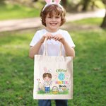 Personalised Official Egg Hunter Cartoon Character Canvas Tote Bag with Name Easter Gift for Boys Girls