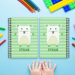 Personalisierte niedlichen Cartoon Hund Katze Tier A5 Spirale Streifen Notebook mit 120 linierten Seiten und Namen Geburtstag zurück zu Schule Geschenk für Kinder