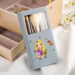 Gepersonaliseerde 3D cartoon karakter geboorte bloem 5 stuks make-up kwasten doos set met naam verjaardag reizen Essentials Gift voor vrouwen