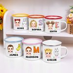Personalizzato carino personaggio dei cartoni animati Pasqua iniziale 12 oz tazza smaltata con nome uso quotidiano festa di Pasqua favore regalo per ragazzi ragazze