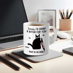 Personlig rolig bladkatt 11oz/15oz keramikmugg med namn och handtag Födelsedagspresent för kontorsarbetare vän