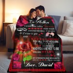 Personalised You Are My Life Roses Love Letter Fleece Blanket Romantic Home Decoration Valentine's Day Anniversary Gift for Couple