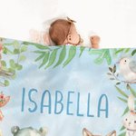 Henkilökohtainen söpö karhu kettu kani metsäeläimet pehmeä heittää peitto nimi syntymäpäivä vauva suihku huoneen sisustus lahja pikkulapsi taapero lapsi