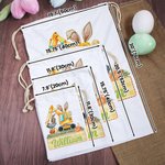 Personalizzato Cute Bunny Ears Excavator Design Drawstring Treat Bag con nome multicolore Festa di compleanno di Pasqua Regali per bambini