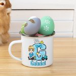 Personalizzato Cartoon personaggio coniglietto pulcino fiocco iniziale 12 oz tazza smaltata con nome festa di Pasqua regalo per i bambini