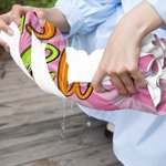 Personalized Multicolor Retro Cousin Crew Ray Design Oversized Quick Dry Beach Towel with Name Birthday Beach Pool Party Gift for Family