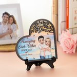 Personalized Better Together Couple Wooden Heart Shaped Plaque with Names Desktop Decor Anniversary Valentine's Day Gift for Couple