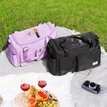 Personalized Cartoon Character Zodiac Birth Flower Multi-compartment Travel Bag with Name and Shoulder Strap Travel Essentials Birthday Gift for Women