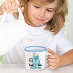 Personalizzato Cartoon personaggio coniglietto pulcino fiocco iniziale 12 oz tazza smaltata con nome festa di Pasqua regalo per i bambini