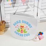 Personlig söt hjärta kanin påskägg korg med namn påskfest födelsedagspresent för barn