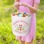 Personlig söt hjärta kanin påskägg korg med namn påskfest födelsedagspresent för barn