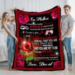 Personalised You Are My Life Roses Love Letter Fleece Blanket Romantic Home Decoration Valentine's Day Anniversary Gift for Couple