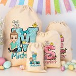 Henkilökohtainen sarjakuvahahmo Bunny Chick Bow Alkuperäinen kiristysnauha hoitoon laukku nimi pääsiäinen syntymäpäivä puolue lahja pojille tytöille