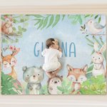 Henkilökohtainen söpö karhu kettu kani metsäeläimet pehmeä heittää peitto nimi syntymäpäivä vauva suihku huoneen sisustus lahja pikkulapsi taapero lapsi