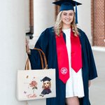 Personalisierte Cartoon Graduate Horoskop Geburt Blume Name wiederverwendbare große Tragetasche mit Ledergriff Graduierung Geburtstag Geschenk für Frauen