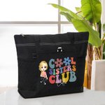 Personnalisé Cool Sisters Club Cartoon Characters Large Tote Bag with Name and Mesh Pocket for Work Travel Birthday Gift for Women Girls