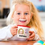 Personalizzato carino personaggio dei cartoni animati Pasqua iniziale 12 oz tazza smaltata con nome uso quotidiano festa di Pasqua favore regalo per ragazzi ragazze