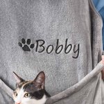 Tablier de chat ajustable avec trous et poche Cadeau d'anniversaire pour les propriétaires de chats