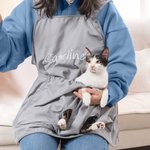 Tablier de chat ajustable avec trous et poche Cadeau d'anniversaire pour les propriétaires de chats