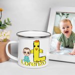 Personalisierte niedlichen Cartoon-Charakter Bunny Chick Initial 12oz Emaille Becher mit Namen Ostern Party Geschenk für Kinder