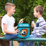 Personalized Flame Sports Basketball Baseball Waterproof Insulated Lunch Bag with Name for Work Picnic Birthday Back to School Gift for Kids