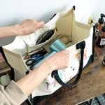 Personlig blomma Hårtork Hårstylistverktyg Canvas Tote Bag med namn Födelsedagspresent för frisör Hairstylist