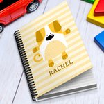 Personalisierte niedlichen Cartoon Hund Katze Tier A5 Spirale Streifen Notebook mit 120 linierten Seiten und Namen Geburtstag zurück zu Schule Geschenk für Kinder