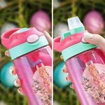 Borraccia da 475ml personalizzata con design di fiocco floreale in stile Peter Rabbit dotata di cannuccia regalo all'aperto di Pasqua per bambini