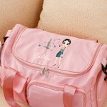 Personalized Cartoon Character Zodiac Birth Flower Multi-compartment Travel Bag with Name and Shoulder Strap Travel Essentials Birthday Gift for Women