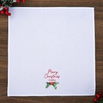 Personalized Merry Christmas Holly 100% Cotton Reusable Napkin with Name Table Decor Christmas Housewarming Gift for Family