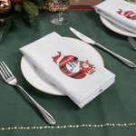 Serviette de table de Noël personnalisée en coton 100% coton avec nom Cadeau de Noël pour la famille et les amis