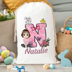 Henkilökohtainen sarjakuvahahmo Bunny Chick Bow Alkuperäinen kiristysnauha hoitoon laukku nimi pääsiäinen syntymäpäivä puolue lahja pojille tytöille