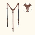 Bretelle personalizzate da uomo con design a Y sul retro in pelle bovina a due strati con nome inciso regalo per festa del papà accessorio per sposi