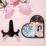 Personalized Better Together Couple Wooden Heart Shaped Plaque with Names Desktop Decor Anniversary Valentine's Day Gift for Couple