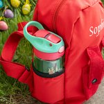 Borraccia da 475ml personalizzata con design di fiocco floreale in stile Peter Rabbit dotata di cannuccia regalo all'aperto di Pasqua per bambini