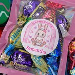 Sac à goûter en chocolat et autocollants de lapin personnalisés pour Pâques Cadeau pour enfant