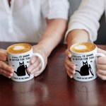 Personlig rolig bladkatt 11oz/15oz keramikmugg med namn och handtag Födelsedagspresent för kontorsarbetare vän