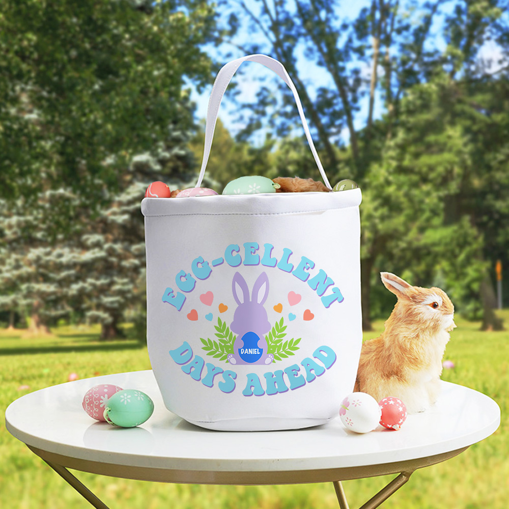 Panier d'oeufs de Pâques personnalisé avec nom Fête de Pâques Cadeau d'anniversaire pour enfants