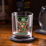 Personalised Lucky Shamrock Highland Cow 10oz Whiskey Glass with Name and Text Happy St. Patrick's Day Home Kitchen Accessories Gift for Family